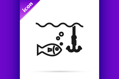 400 3666205 fq1cippotiob79m9kk5f9g9x5et8q002undp7kcv black line fishing hook under water with fish icon isolated on white b