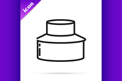 Black line Beekeeper with protect hat icon isolated on white backgroun
