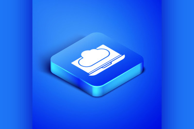 Isometric Cloud technology data transfer and storage icon isolated on