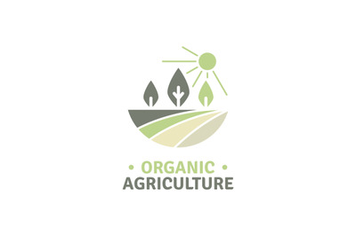 organic agriculture logo vector