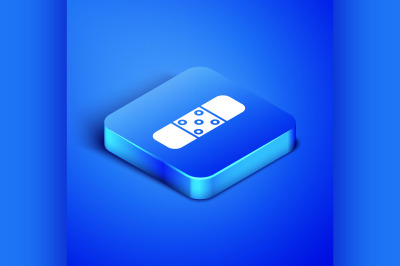 Isometric Bandage plaster icon isolated on blue background. Medical pl