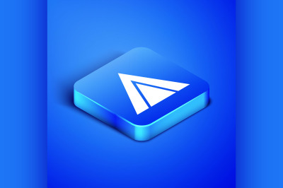 Isometric Tourist tent icon isolated on blue background. Camping symbo