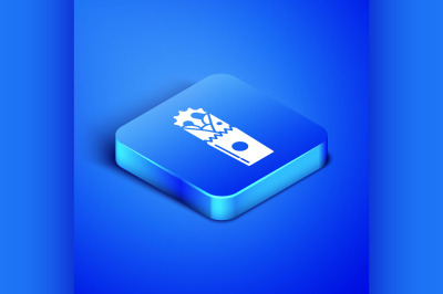 Isometric Doner kebab icon isolated on blue background. Shawarma sign.