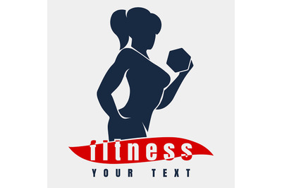 Fitness Logo with Training Woman