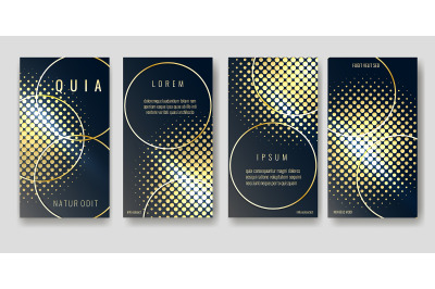 Gold and Black brochure pages design. Vector illustration.