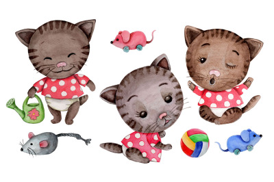 Watercolor kittens.