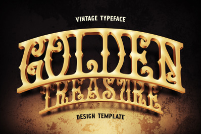 Golden Treasure font &amp; template