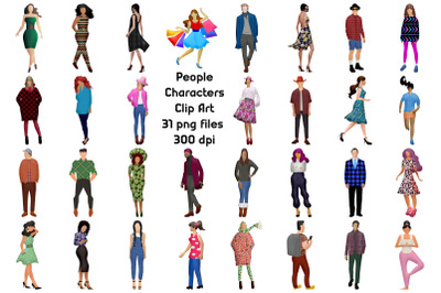 People Characters (Not VECTOR) Clip Art