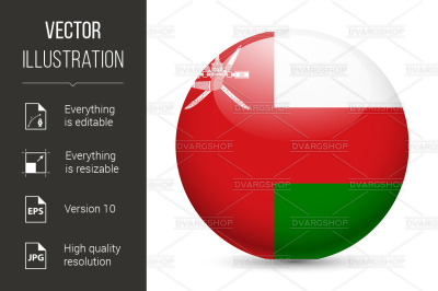 Round glossy icon of Oman