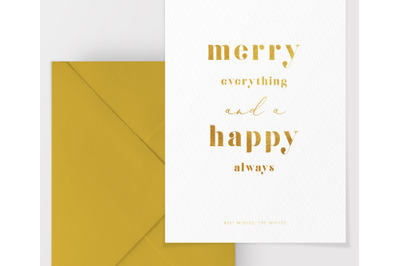 Christmas Card Template, Merry Christmas Card, Instant Download PDF