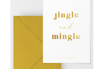 Christmas Card Template, Jingle Mingle Christmas Card, Editable PDF