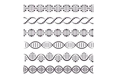 DNA helix. Spiral chromosome structure concept&2C; horizontally spiral mo