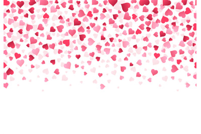 Love heart confetti. Wedding anniversary and valentines day greeting c