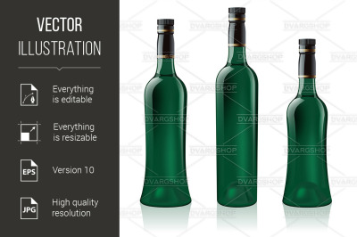 Download Square Green Glass Bottle With Liquor Mockup Yellowimages