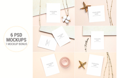 Invitation Card Mockups With Branches