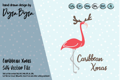 Caribbean Xmas SVG / Flamingo Christmas SVG / Xmas Cut File