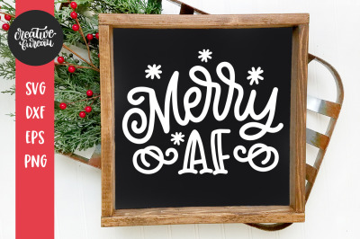 Merry AF Funny Christmas SVG DXF Cut File