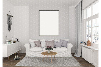 Interior scene - artwork background - frame mockup