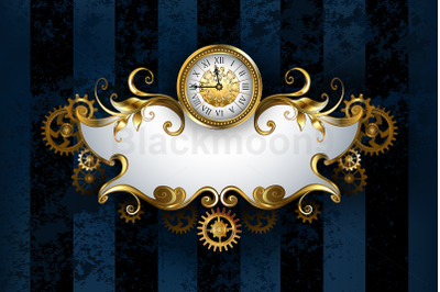 Patterned Banner with Antique Watches