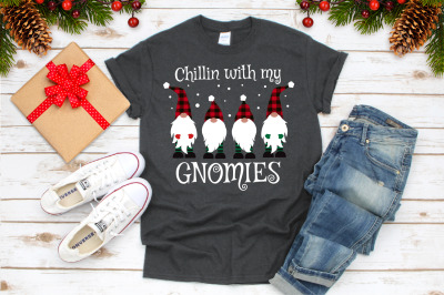 Chillin&#039; With My Gnomies Buffalo Plaid Svg