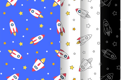 Seamless pattern with Rockets