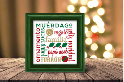 Navidad Cuadrado Christmas Subway Art | SVG | PNG | DXF