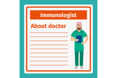 Medical notes about immunologist