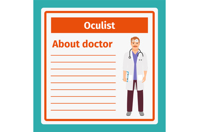 Medical notes about oculist