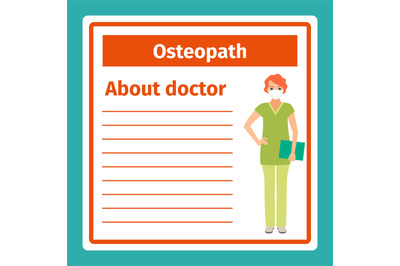 Medical notes about osteopath