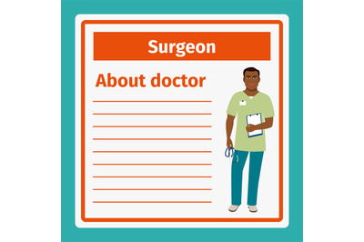 Medical notes about surgeon