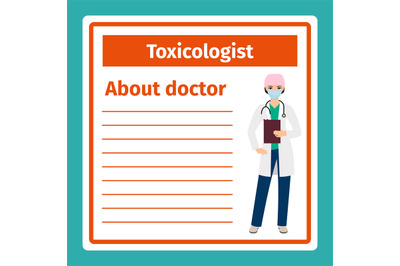 Medical notes about toxicologist