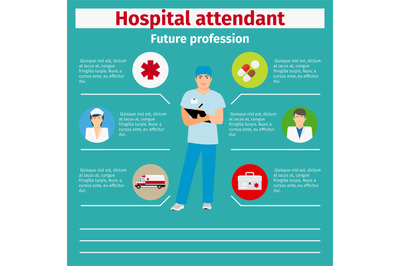 Future profession hospital attendant infographic