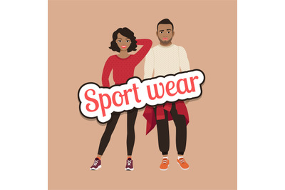 Black people in sport wear concept