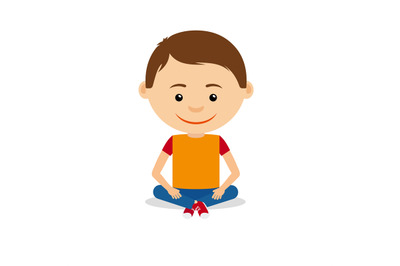 Smiling little boy sitting on floor