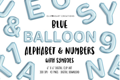 Blue Balloon Alphabet &amp; Numbers