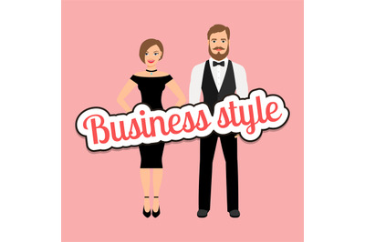 Beautiful couple in business style clothing