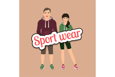 Fashion couple in sport style clothing