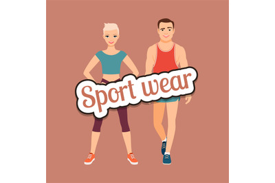 Fitness fashion couple in sport wear