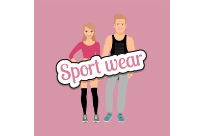 Man and woman in fitness clothes