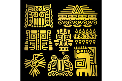 American golden ancient totems