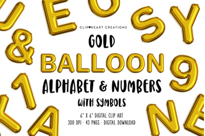 Gold Foil Balloon Alphabet &amp; Numbers