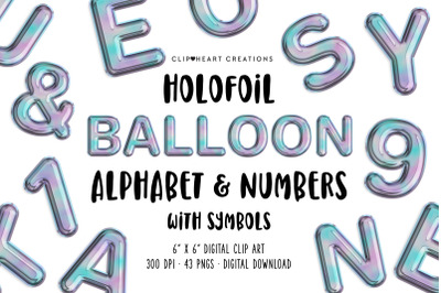 Holographic Foil Balloon Alphabet &amp; Numbers with Symbols