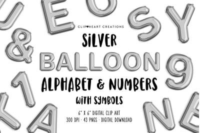 Silver Foil Balloon Alphabet &amp; Numbers