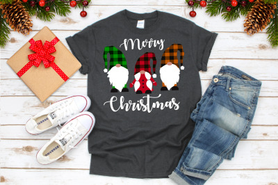 Merry Christmas, Gnomies Buffalo Plaid Svg