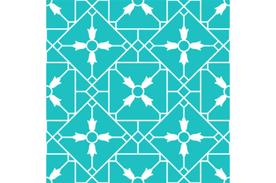 Blue arabic ornamental ceramic tile