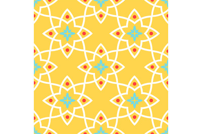 Yellow arabic ornamental ceramic tile