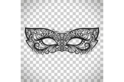 Mardi Gras mask on transparent background