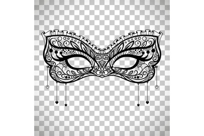 Elegant carnival mask on transparent background