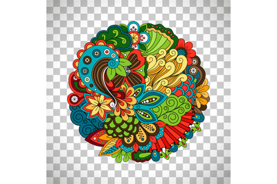 Ethnic doodle floral circle like pattern