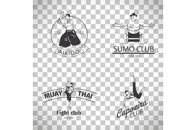 Fight club logos on transparent background